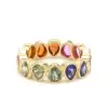 6.5ctw Bezel Set Rainbow Color Sapphire Eternity Ring