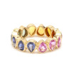 6.5ctw Bezel Set Rainbow Color Sapphire Eternity Ring
