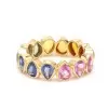 6.5ctw Bezel Set Rainbow Color Sapphire Eternity Ring