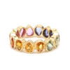 6.5ctw Bezel Set Rainbow Color Sapphire Eternity Ring