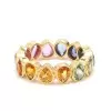 6.5ctw Bezel Set Rainbow Color Sapphire Eternity Ring