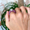 6ct emerald Cut White Sapphire Ruby Ring