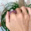 6ct emerald Cut White Sapphire Ruby Ring