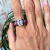 6ct emerald Cut White Sapphire Ruby Ring