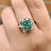 8.5ct Radiant Cut Green Sapphire Engagement Ring