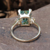 8.5ct Radiant Cut Green Sapphire Engagement Ring