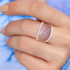 Pink Sapphire Paved Bold Cocktail Ring