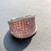 Pink Sapphire Paved Bold Cocktail Ring
