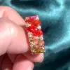 12ctw Pear Cut Multicolor Sapphire Rainbow Eternity Ring