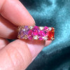 12ctw Pear Cut Multicolor Sapphire Rainbow Eternity Ring