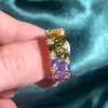 12ctw Pear Cut Multicolor Sapphire Rainbow Eternity Ring