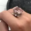8ct Emerald Cut Pink Sapphire Flower Cocktail Ring