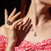 8ct Emerald Cut Pink Sapphire Flower Cocktail Ring