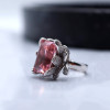 8ct Emerald Cut Pink Sapphire Flower Cocktail Ring
