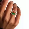6ct Emerald Cut Bicolor Tourmaline Engagement Ring