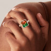 6ct Emerald Cut Bicolor Tourmaline Engagement Ring