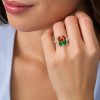 6ct Emerald Cut Bicolor Tourmaline Engagement Ring