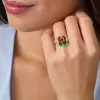 6ct Emerald Cut Bicolor Tourmaline Engagement Ring