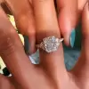 6.7ct Radiant Cut White Sapphire Engagement Ring