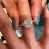 6.7ct Radiant Cut White Sapphire Engagement Ring