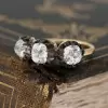 Victorian Style Three Stone Engagement Ring