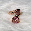 11ctw Two Stone Pink Sapphire Cocktail Ring