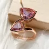11ctw Two Stone Pink Sapphire Cocktail Ring