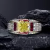 5.6ct Princess Cut Yellow Sapphire Cocktail Ring