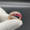 Gradient Size Ruby and White Sapphire Wedding Band