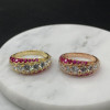 Gradient Size Ruby and White Sapphire Wedding Band
