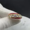Gradient Size Ruby and White Sapphire Wedding Band