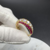 Gradient Size Ruby and White Sapphire Wedding Band