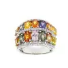 8.4ctw Oval Cut Multicolor Sapphire Wedding Band