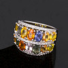 8.4ctw Oval Cut Multicolor Sapphire Wedding Band