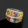 8.4ctw Oval Cut Multicolor Sapphire Wedding Band