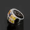 8.4ctw Oval Cut Multicolor Sapphire Wedding Band