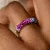 Multicolor Sapphire Inside and Out Paved Eternity Ring