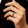 Multicolor Sapphire Inside and Out Paved Eternity Ring
