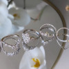 Marquise Cut White Sapphire Stackable Wedding Ring Set