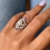 Marquise Cut White Sapphire Stackable Wedding Ring Set