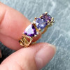 3.8ctw Tanzanite Blue Sapphire and Amethyst Wedding Band