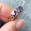 3.8ctw Tanzanite Blue Sapphire and Amethyst Wedding Band