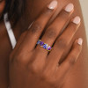 3.8ctw Tanzanite Blue Sapphire and Amethyst Wedding Band