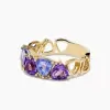 3.8ctw Tanzanite Blue Sapphire and Amethyst Wedding Band