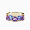 3.8ctw Tanzanite Blue Sapphire and Amethyst Wedding Band