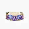 3.8ctw Tanzanite Blue Sapphire and Amethyst Wedding Band