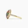 Multicolor Sapphire Clustered Flower Cocktail Ring