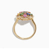 Multicolor Sapphire Clustered Flower Cocktail Ring