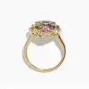 Multicolor Sapphire Clustered Flower Cocktail Ring