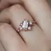 Baguette Cut Light Champagne Tourmaline Dainty Ring